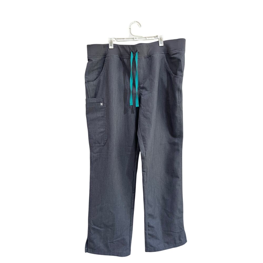 FIGS Kade Scrub Pants Gray Drawstring Cargo Medical Workwear Size Large